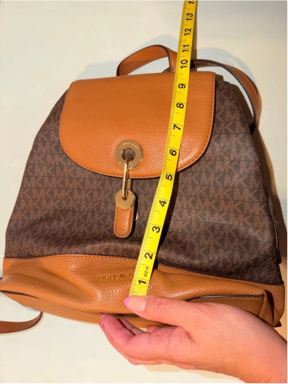 Women's Michael Kors Brown Tan Monogram Backpack One Size